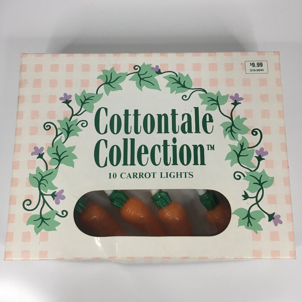 New Cottontale Collection 10 Carrot Lights String Easter Spring Decor Vintage